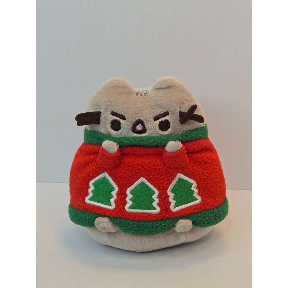 Gund Pusheen Christmas Ugly Sweater Plush Gray Cat 6 inch 4059093HT 2017 Holiday